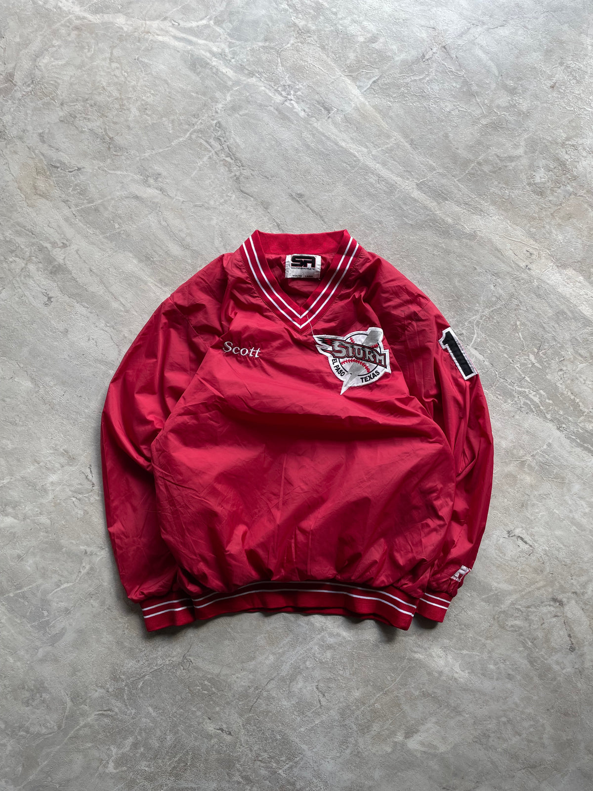 RED STARTER C NECK PULLOVER -S