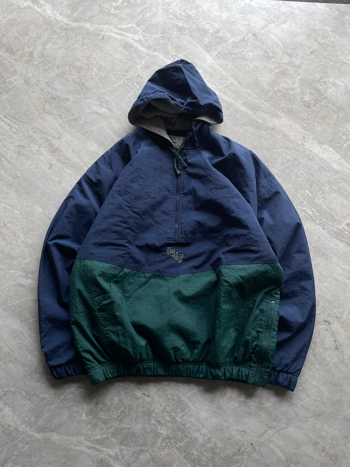 VINTAGE COLORBLOCK PULLOVER ANORAK JACKET-XL