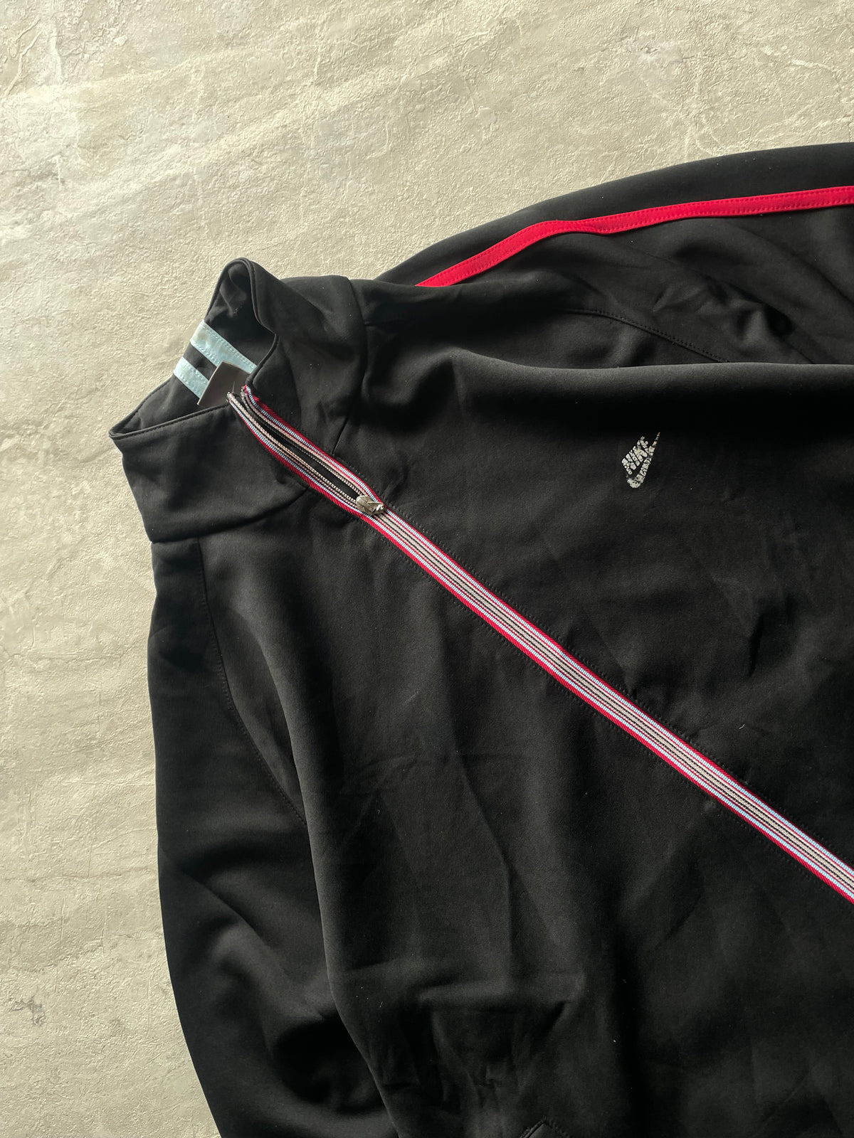 NIKE BLACK ,RED AND SKY BLUE TRACK JACKET-XL