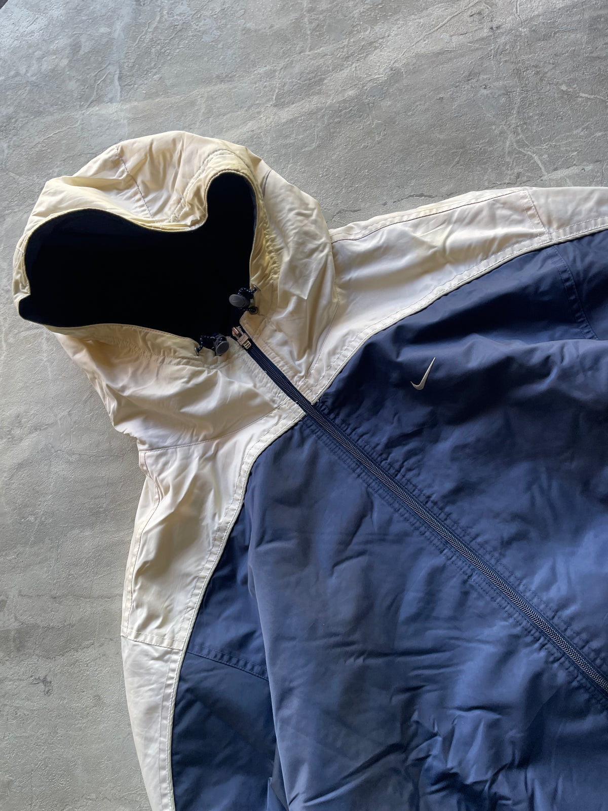 NIKE NAVY BLUE AND WARM COLOR HOODED JACKET-2XL