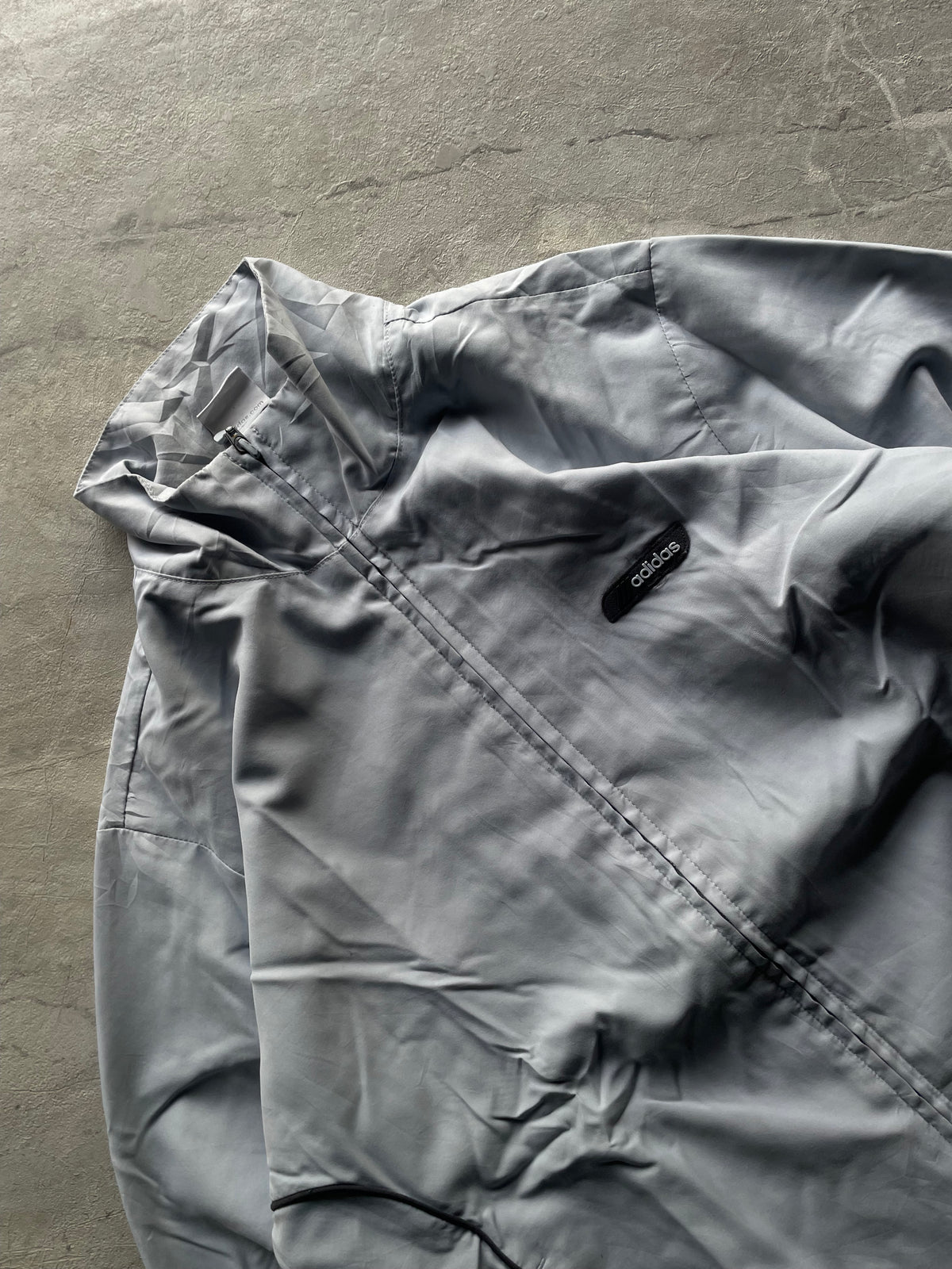 VINTAGE GREY NYLON ZIP TRACK JACKET-S