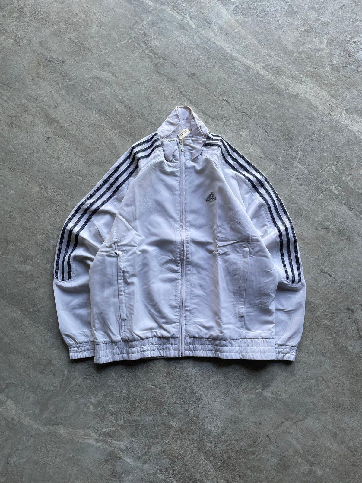 ADIDAS WHITE TRACK WINDBREAKER-S