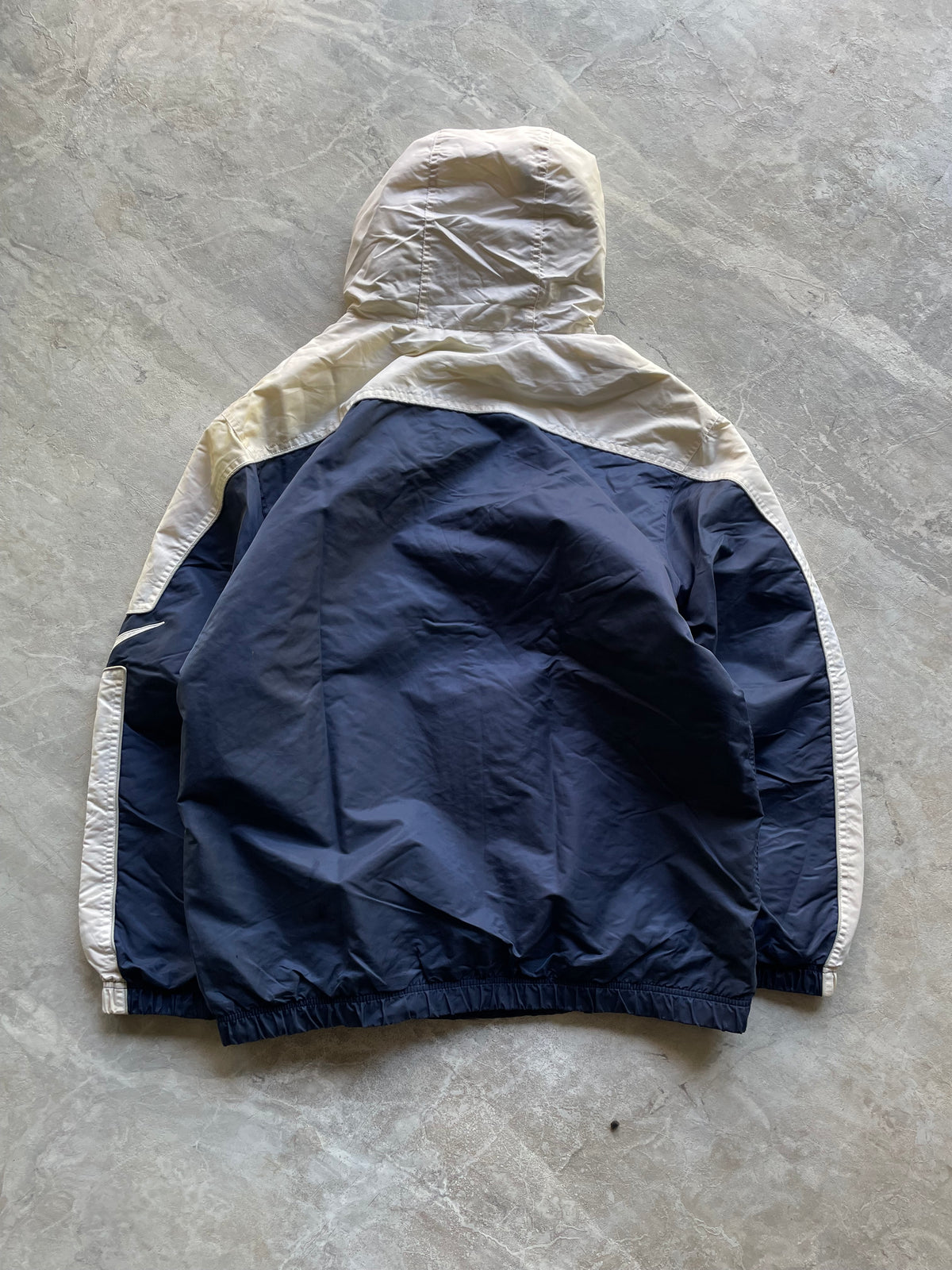NIKE NAVY BLUE AND WARM COLOR HOODED JACKET-2XL