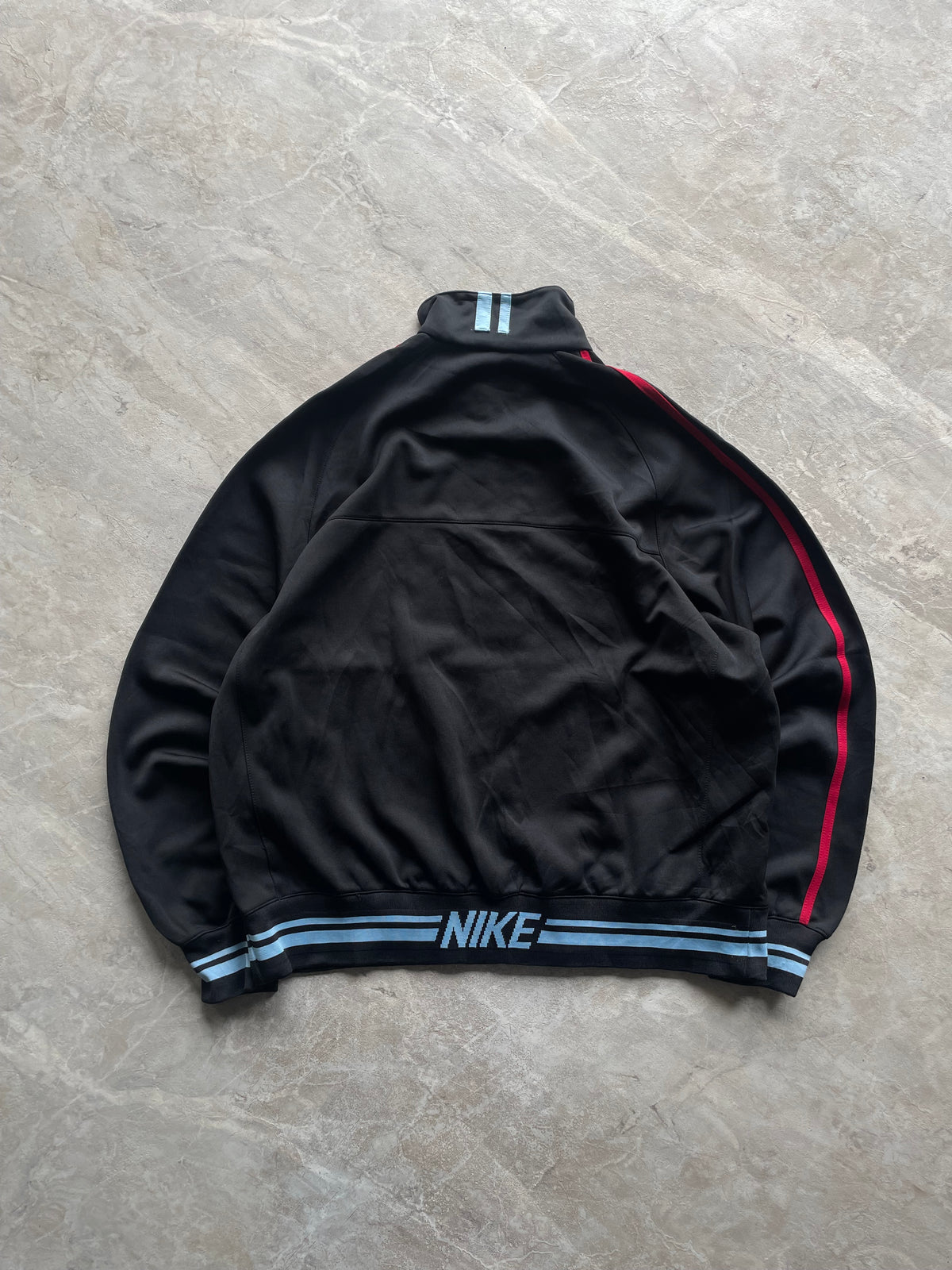 NIKE BLACK ,RED AND SKY BLUE TRACK JACKET-XL