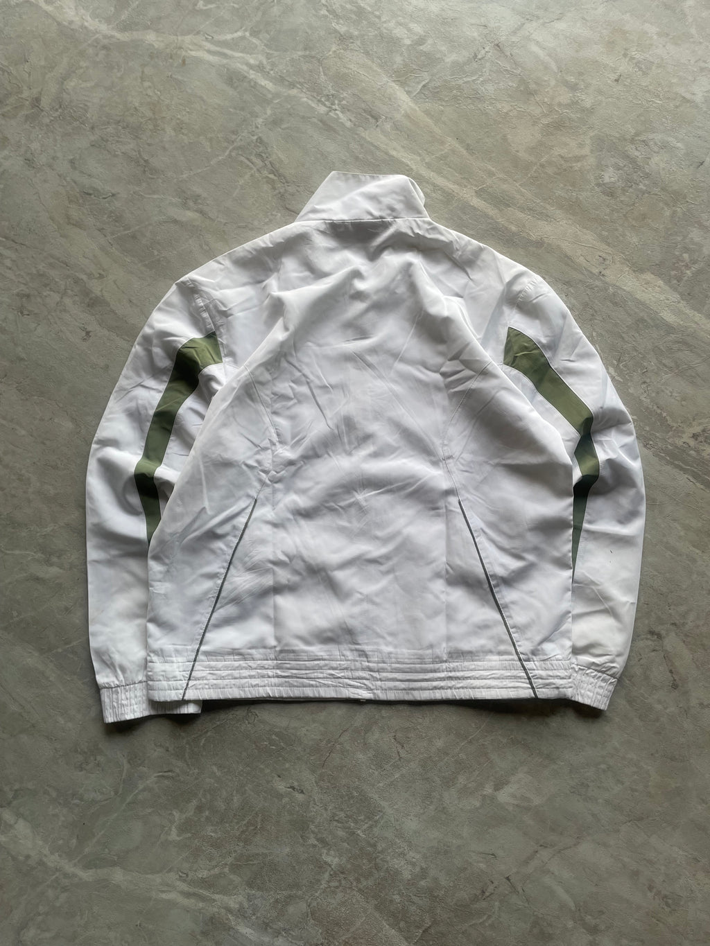WHITE AND GREEN PUMA TRACK JACKET-L