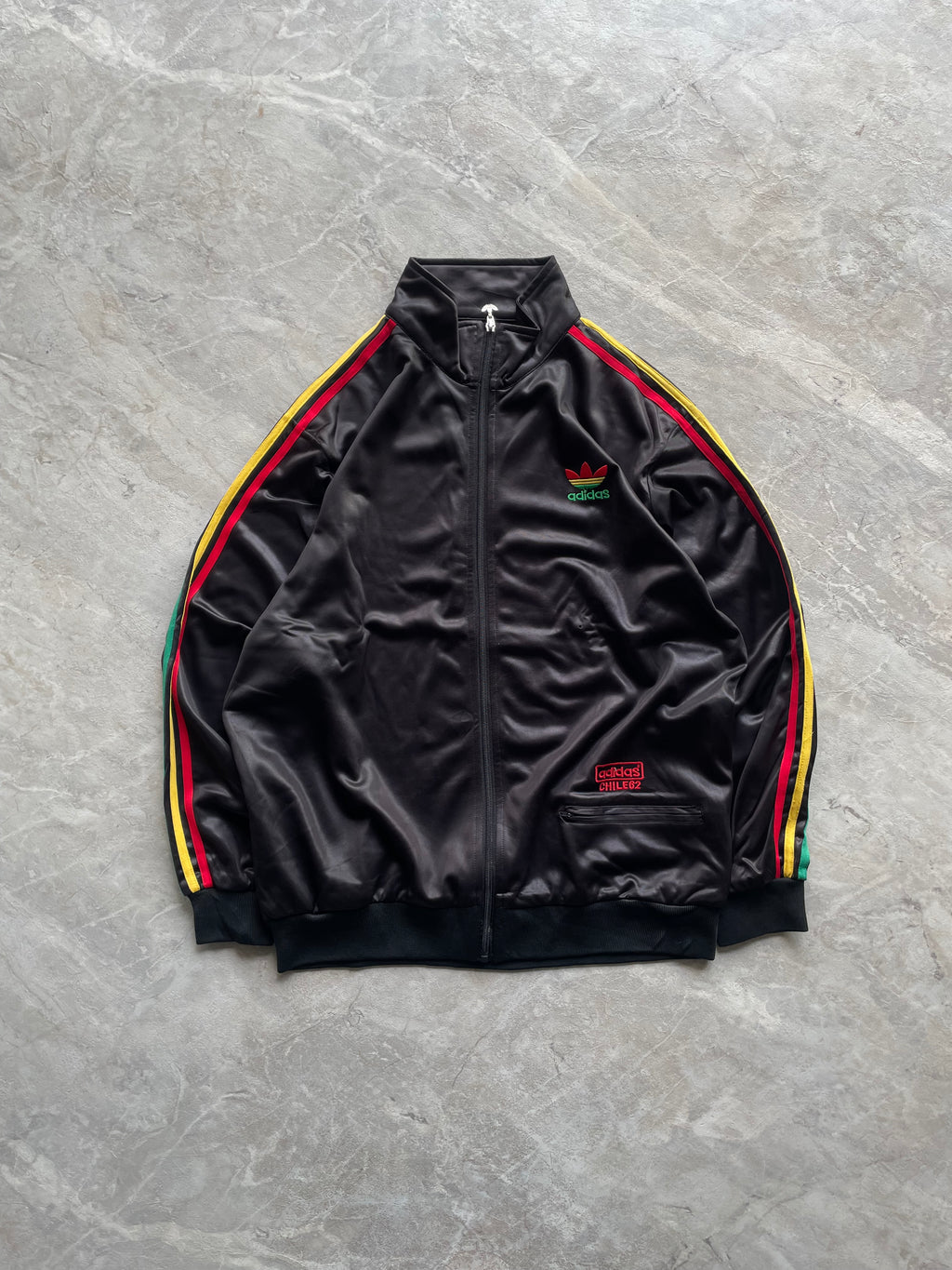 BLACK ADIDAS THREE LINED JACKET-L