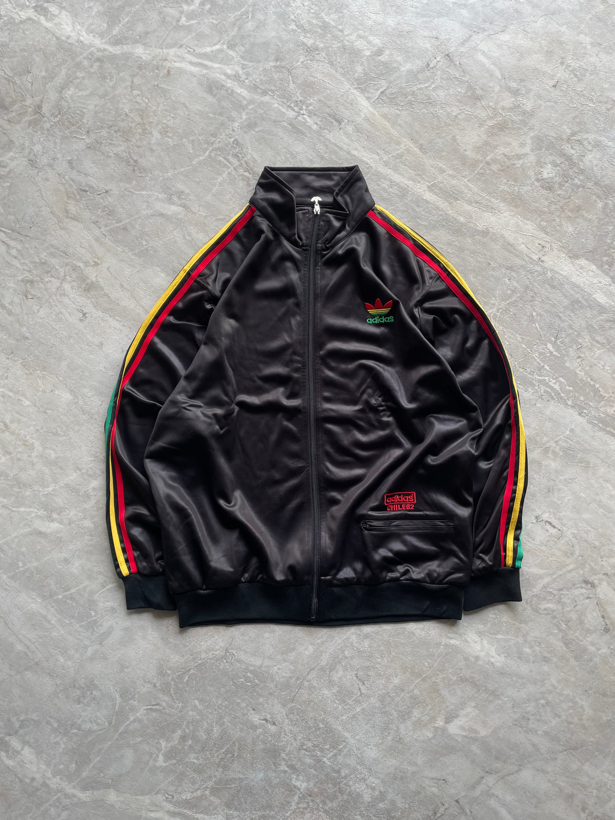 BLACK ADIDAS THREE LINED JACKET-L