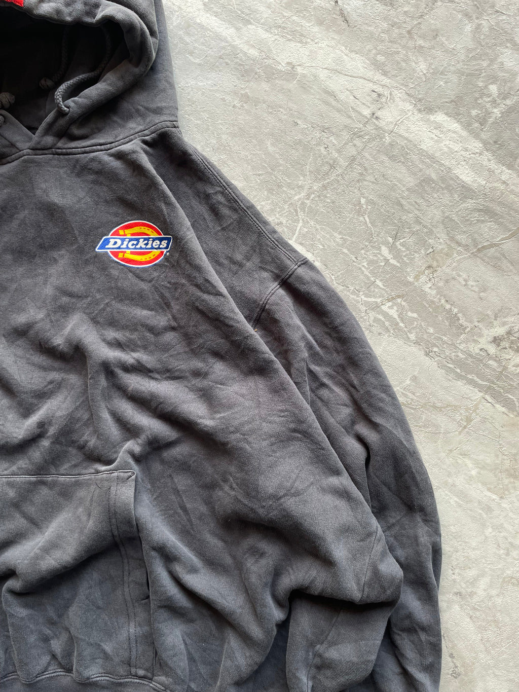 GREY DICKIES MINERAL -WASHED PULLOVER HOODIES-3XL-4XL