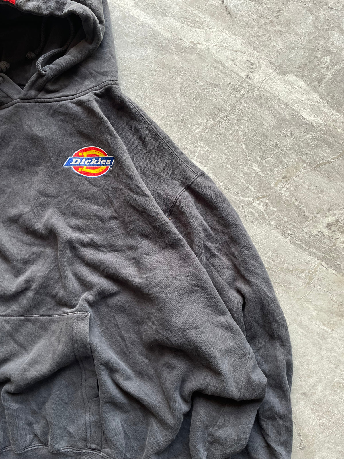 GREY DICKIES MINERAL -WASHED PULLOVER HOODIES-3XL-4XL