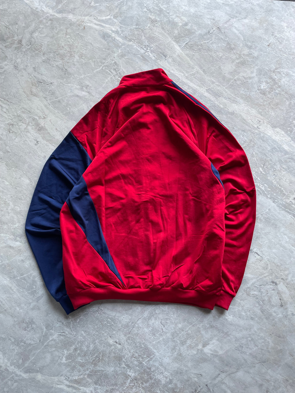 ADIDAS RED AND BLUE TRACK JACKET-XL