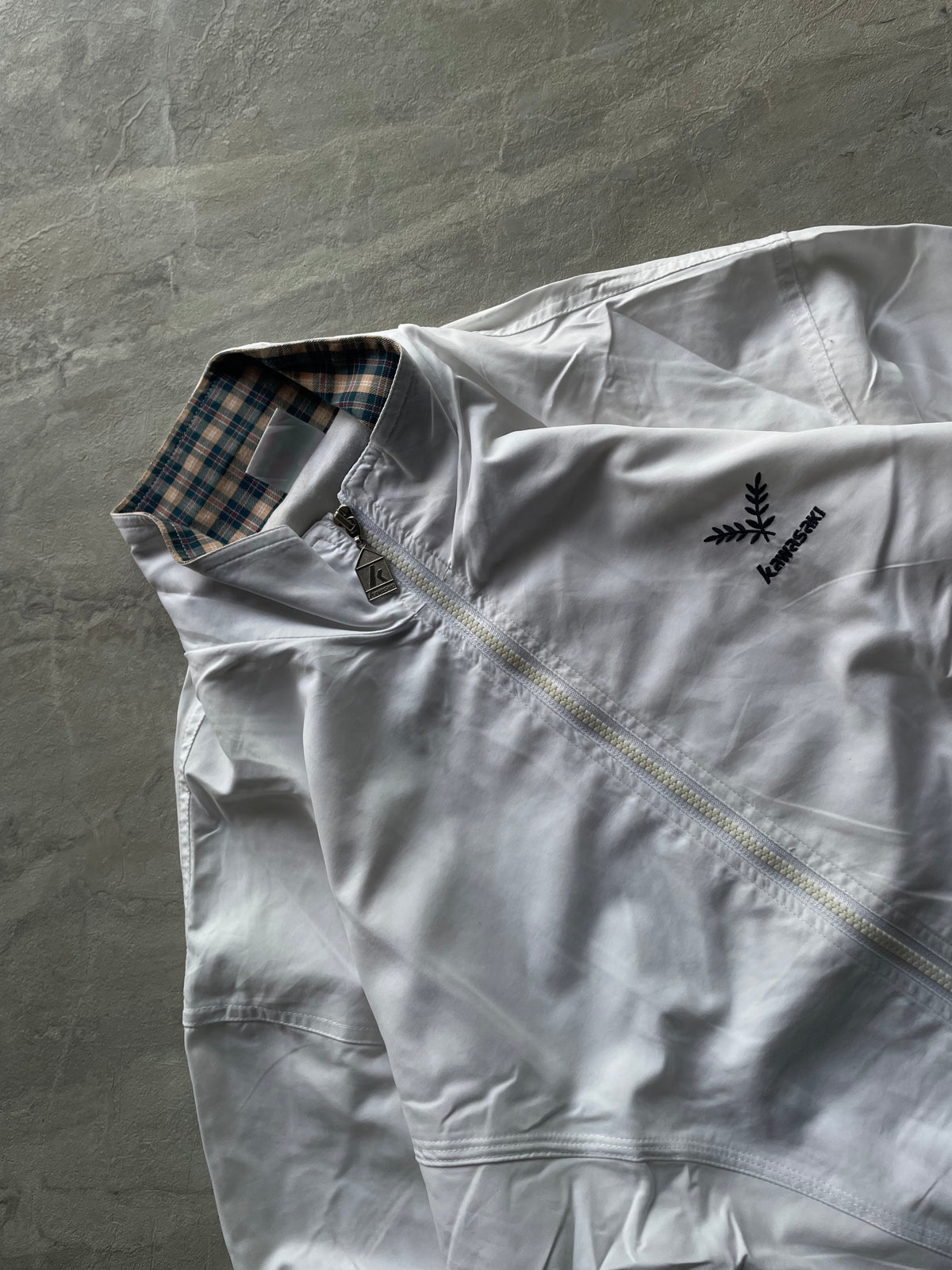 KAWASAKI WHITE WINDBREAKER-L