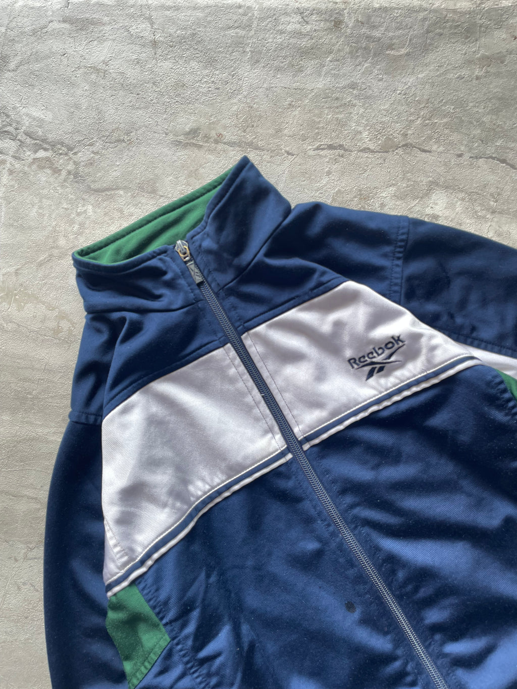 BLUE AND WHITE REEBOK JACKET-XS