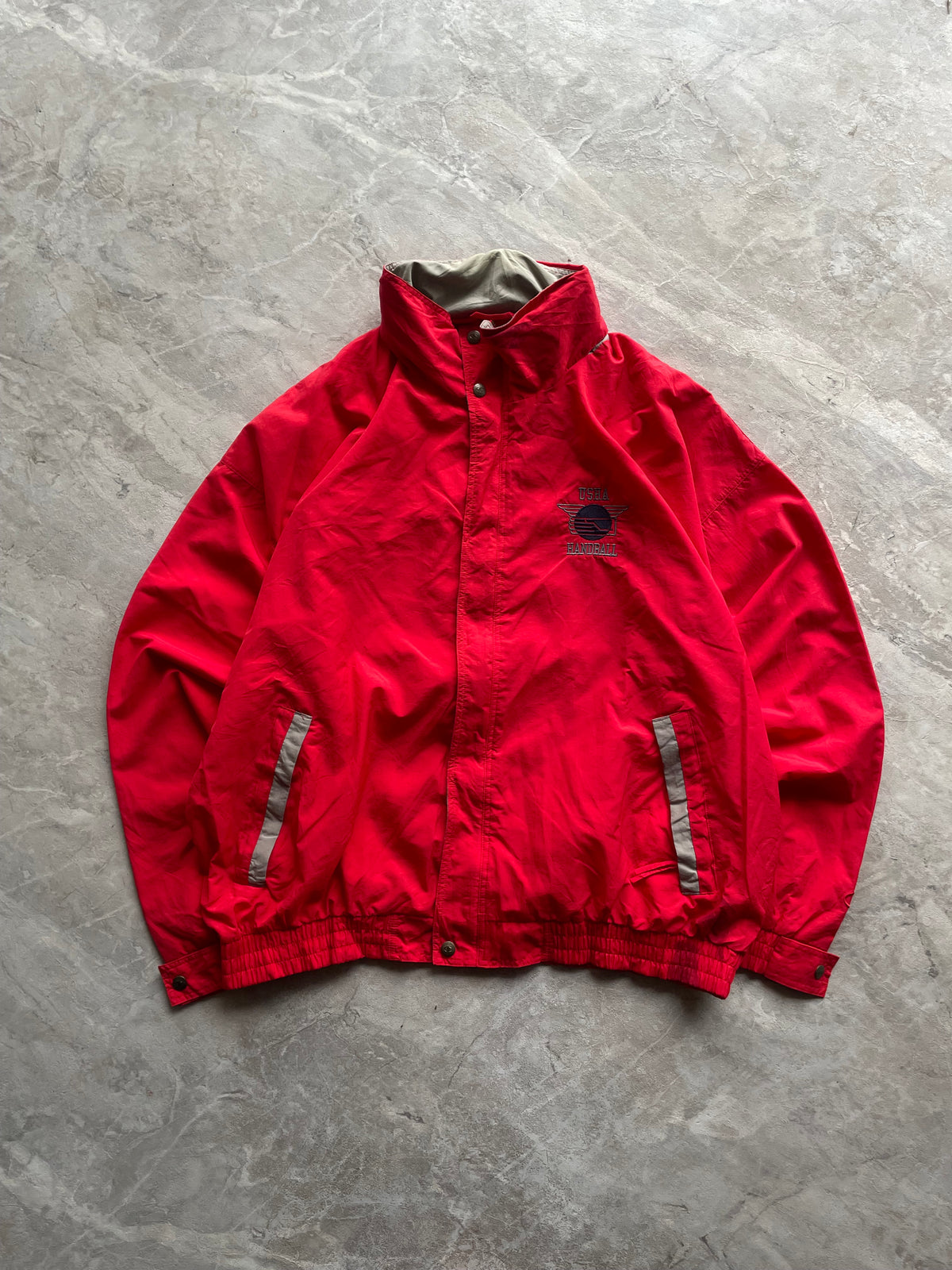 CLASSIC VINTAGE RED NYLON JACKET-XL
