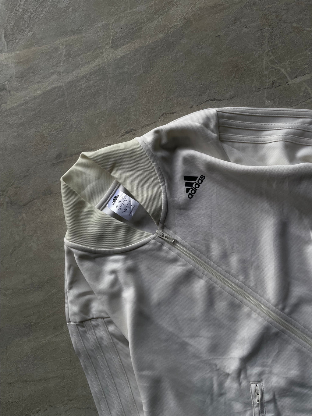 ADIDAS FULL WHITE TRACK JACKET-XS,S