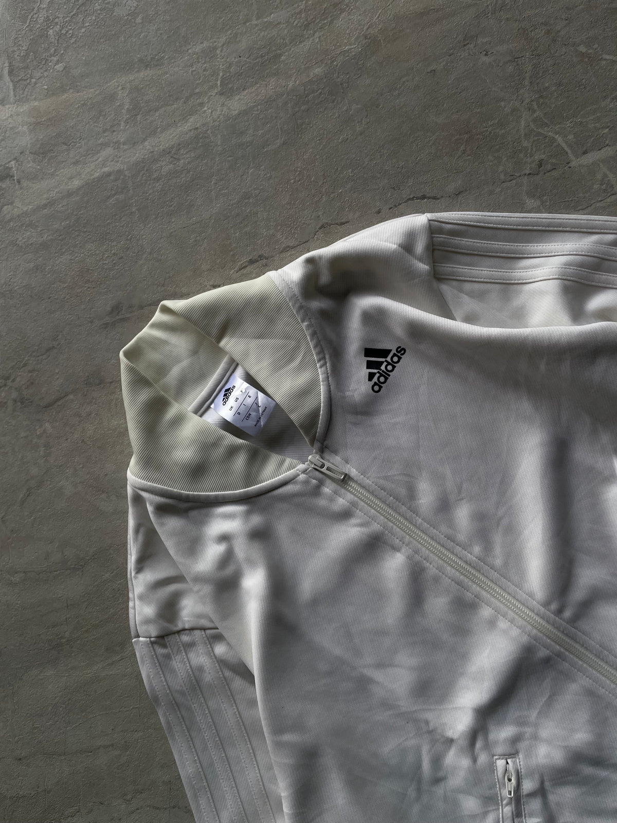 ADIDAS FULL WHITE TRACK JACKET-XS,S
