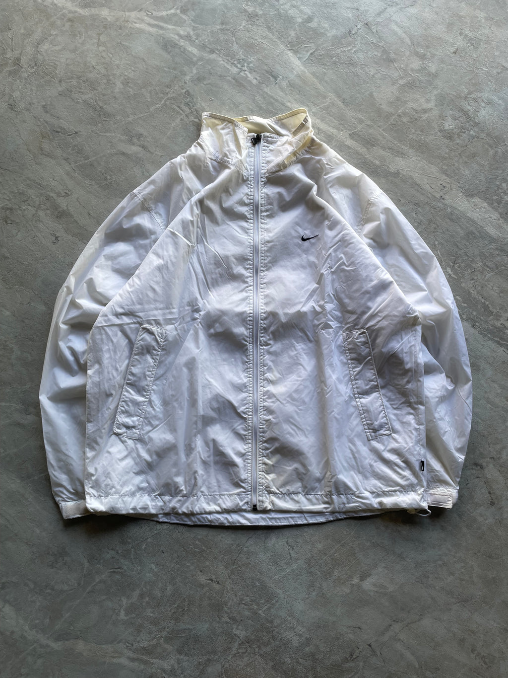 NIKE WHITE WINDBREAKER JACKET-XL