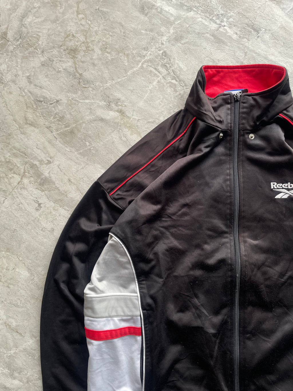 BLACK REEBOK VINTAGE TRACK JACKET-L
