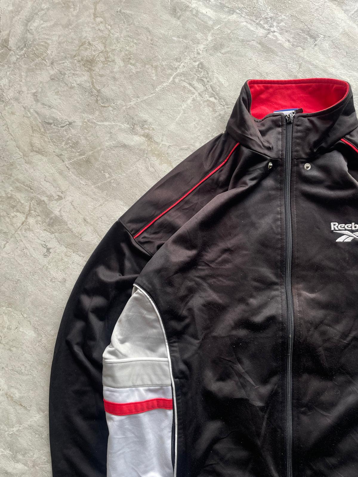 BLACK REEBOK VINTAGE TRACK JACKET-L