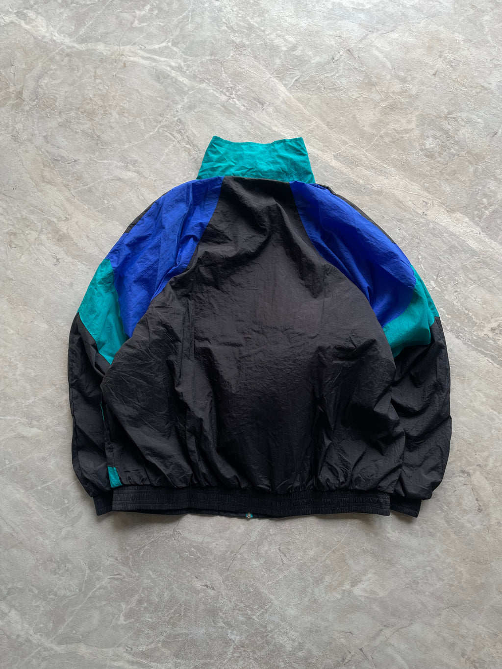 BLACK COLORBLOCKED WINDBREAKER-XL-2XL
