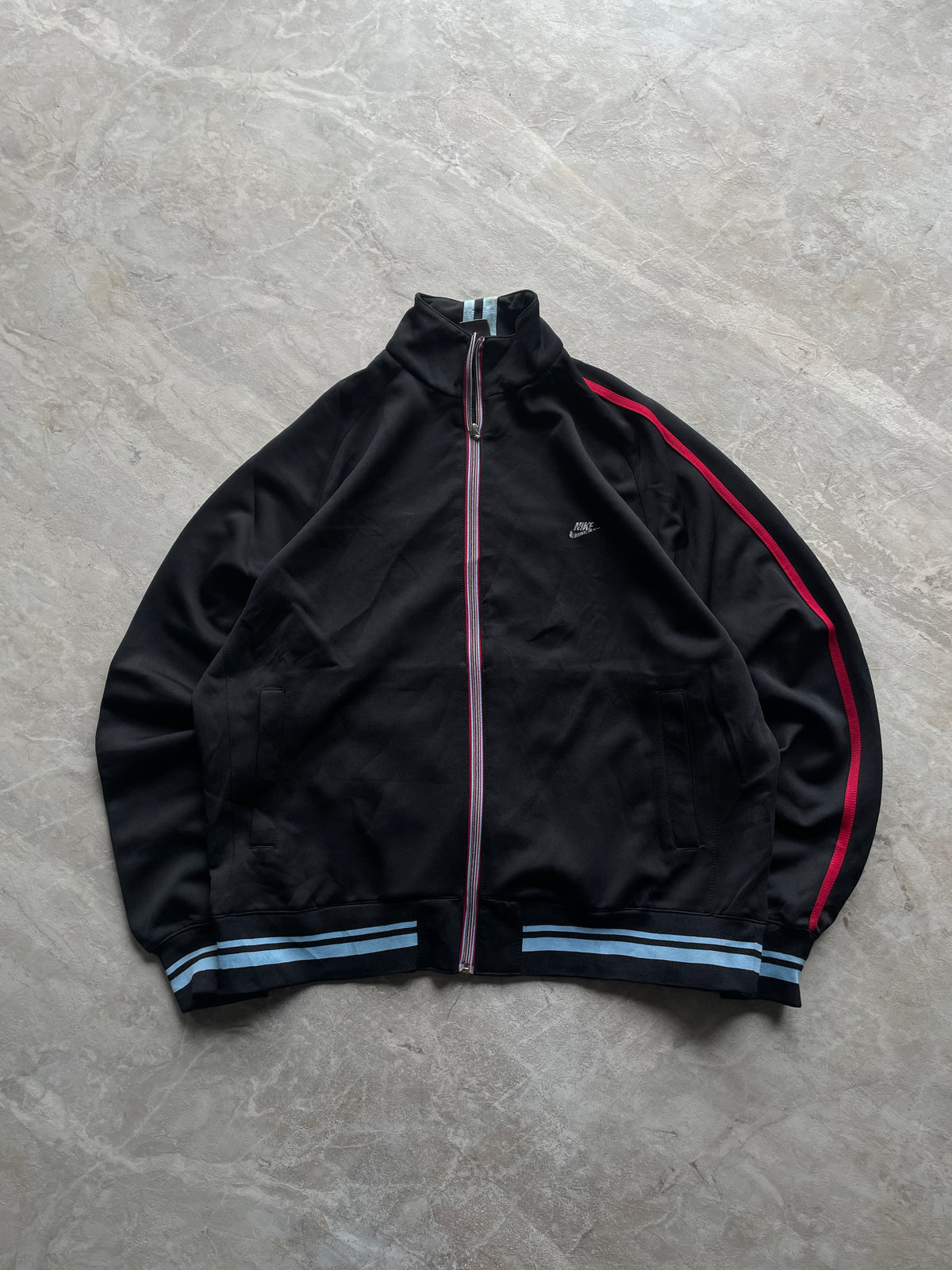 NIKE BLACK ,RED AND SKY BLUE TRACK JACKET-XL