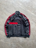 ADIDAS RED AND GREY TRACK JACKET-L