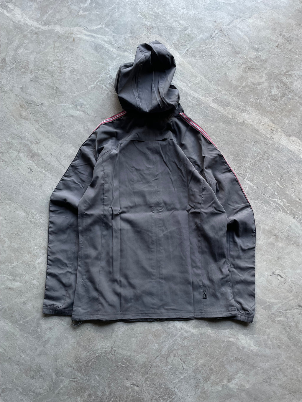 DARK GREY ADIDAS ZIP UP HOODIES-S