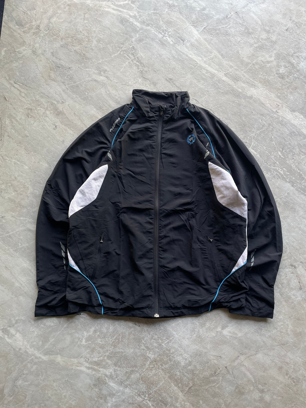 BLACK AND WHITE WINDBREAKER JACKET-L