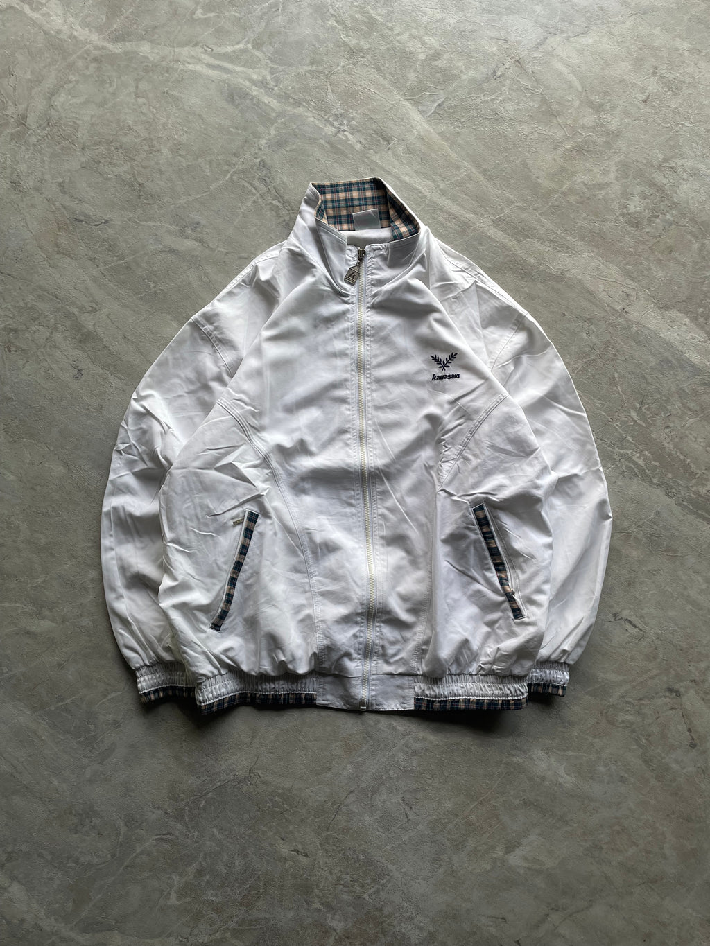 KAWASAKI WHITE WINDBREAKER-L