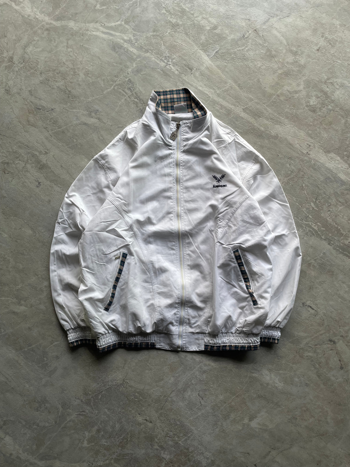 KAWASAKI WHITE WINDBREAKER-L