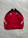 ADIDAS RED AND BLACK TRACK JACKET-M