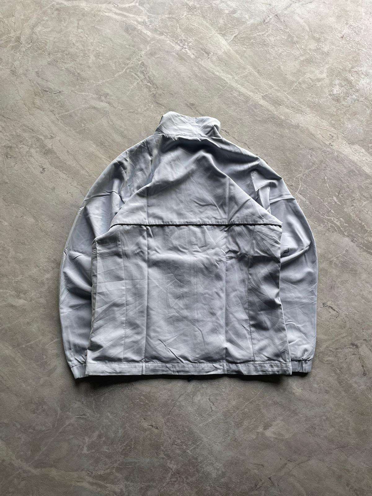 VINTAGE GREY NYLON ZIP TRACK JACKET-S