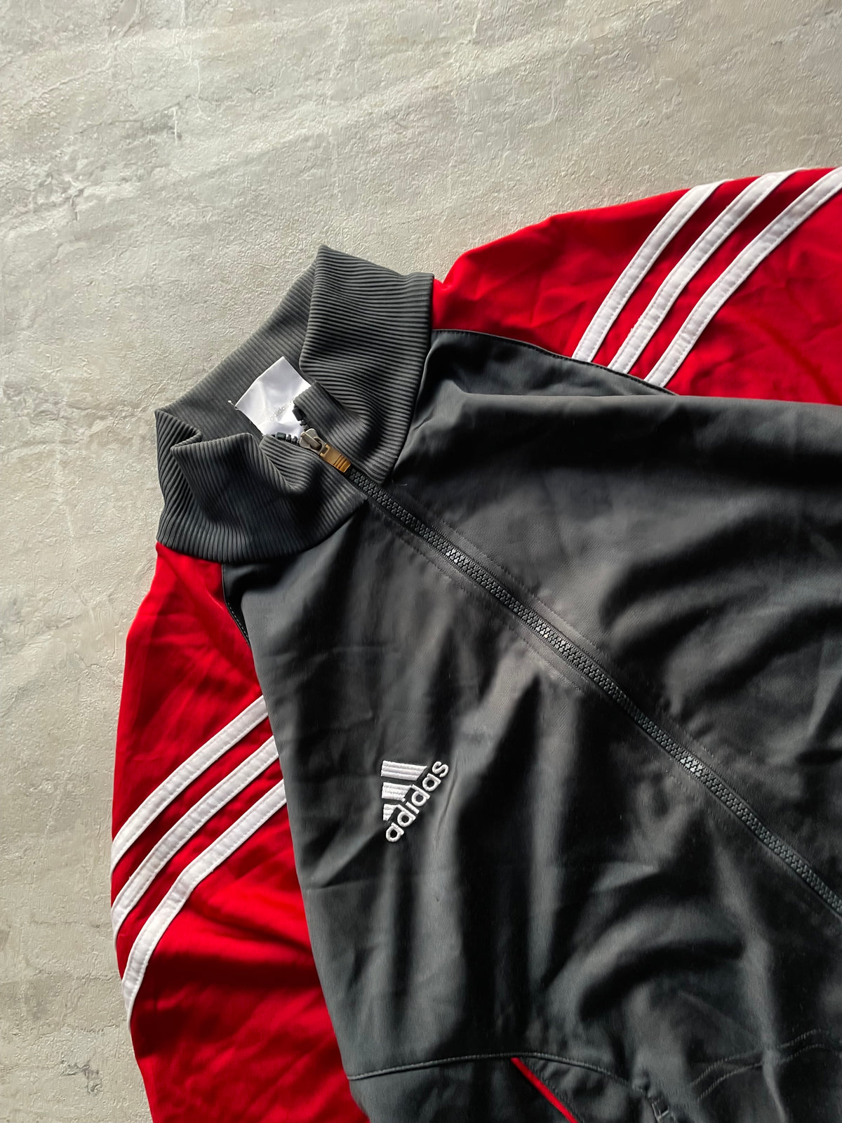 RED AND GREY ADIDAS TRACK JACKET-XL