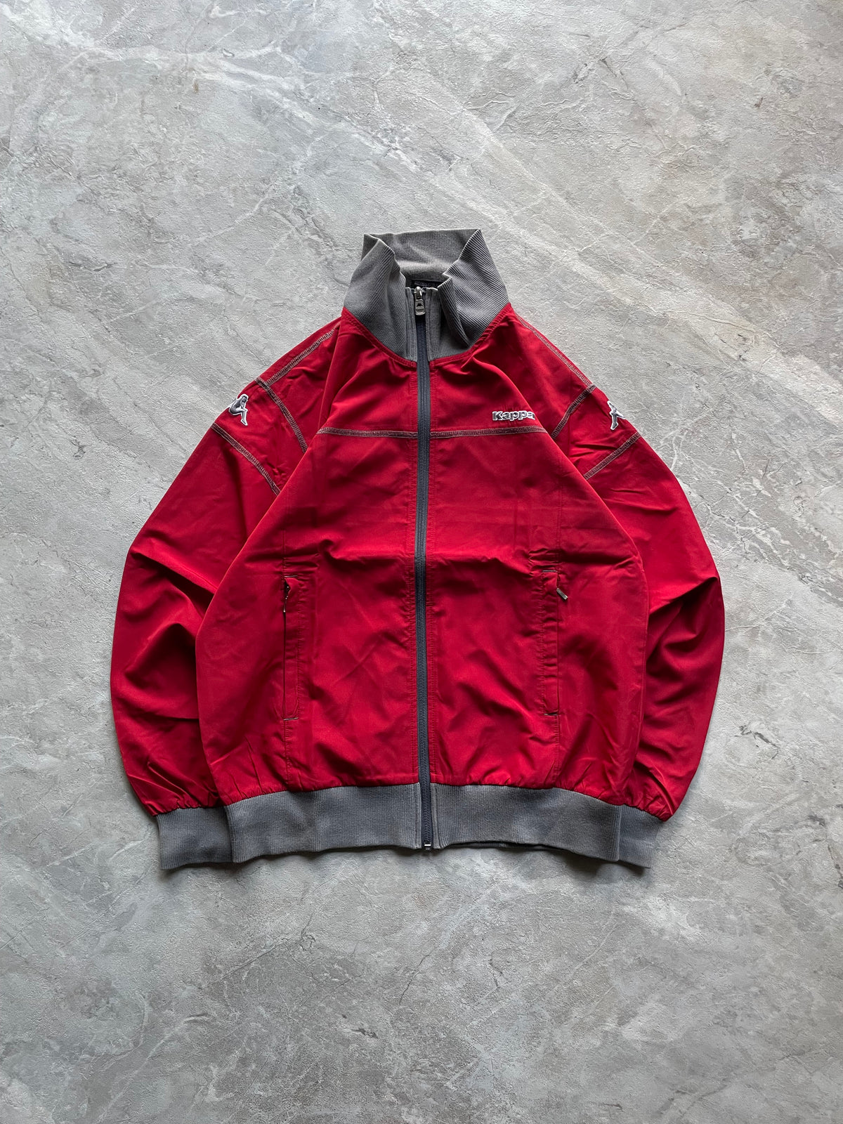 RED KAPPA FULL-ZIP TRACK JACKET-S-M