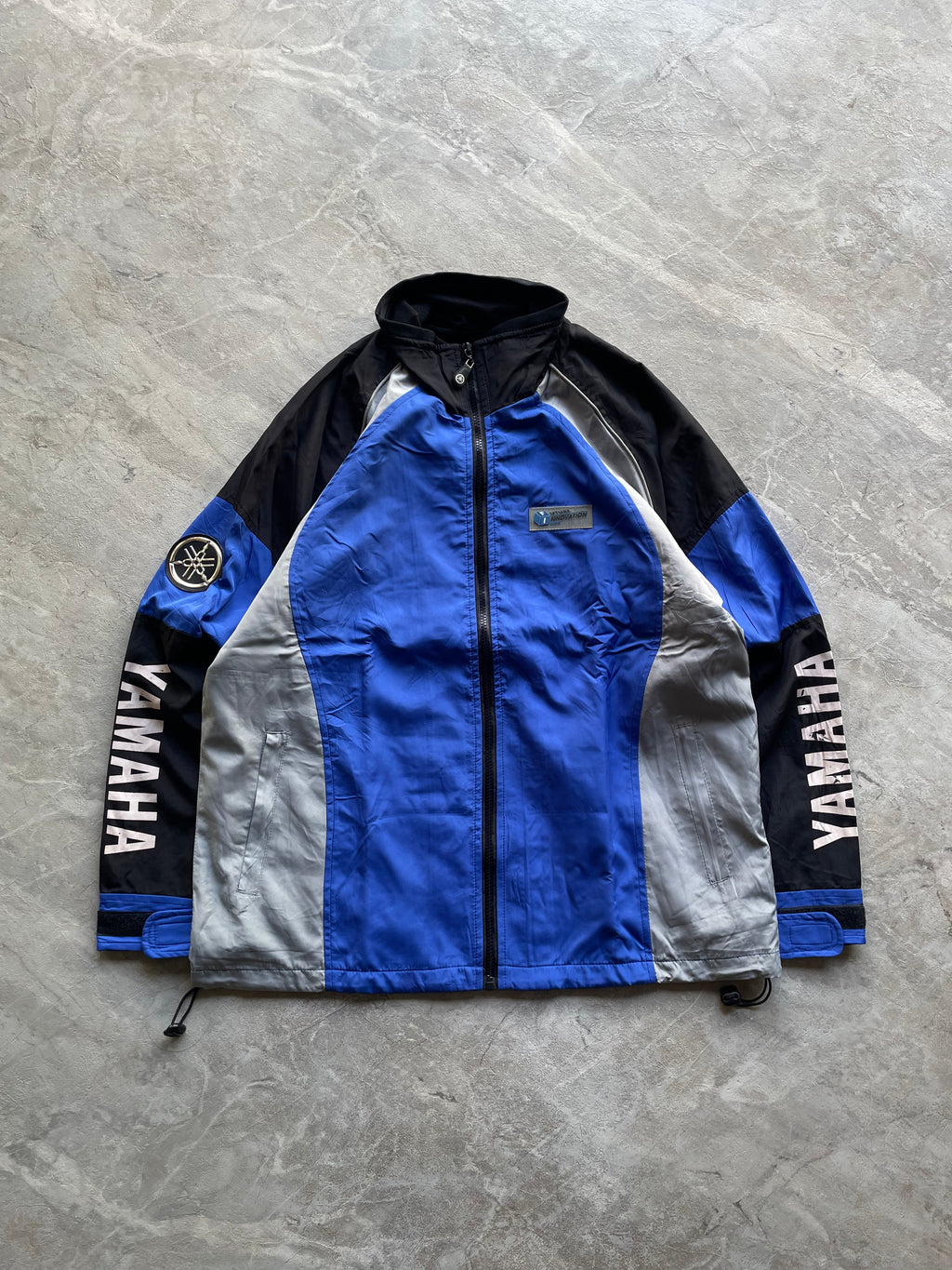 BLUE,BLACK AND GREY YAMAHA JACKET-L