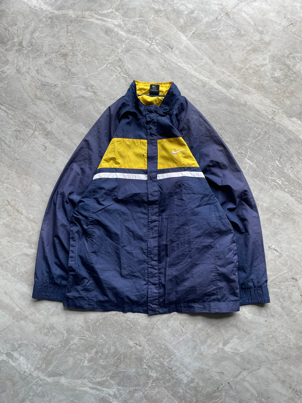 YELLOW AND BLUE NIKE JACKET -L