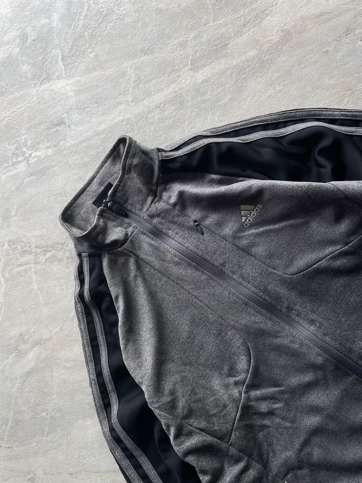 ADIDAS BLACK AND GREY TRACK JACKET-XS