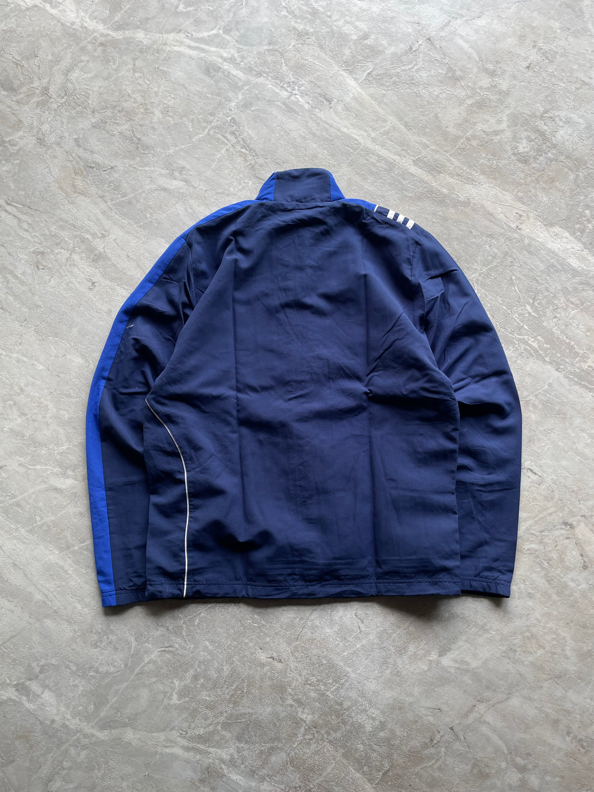 ADIDAS NAVY BLUE AND BLUE TRACK JACKET-
