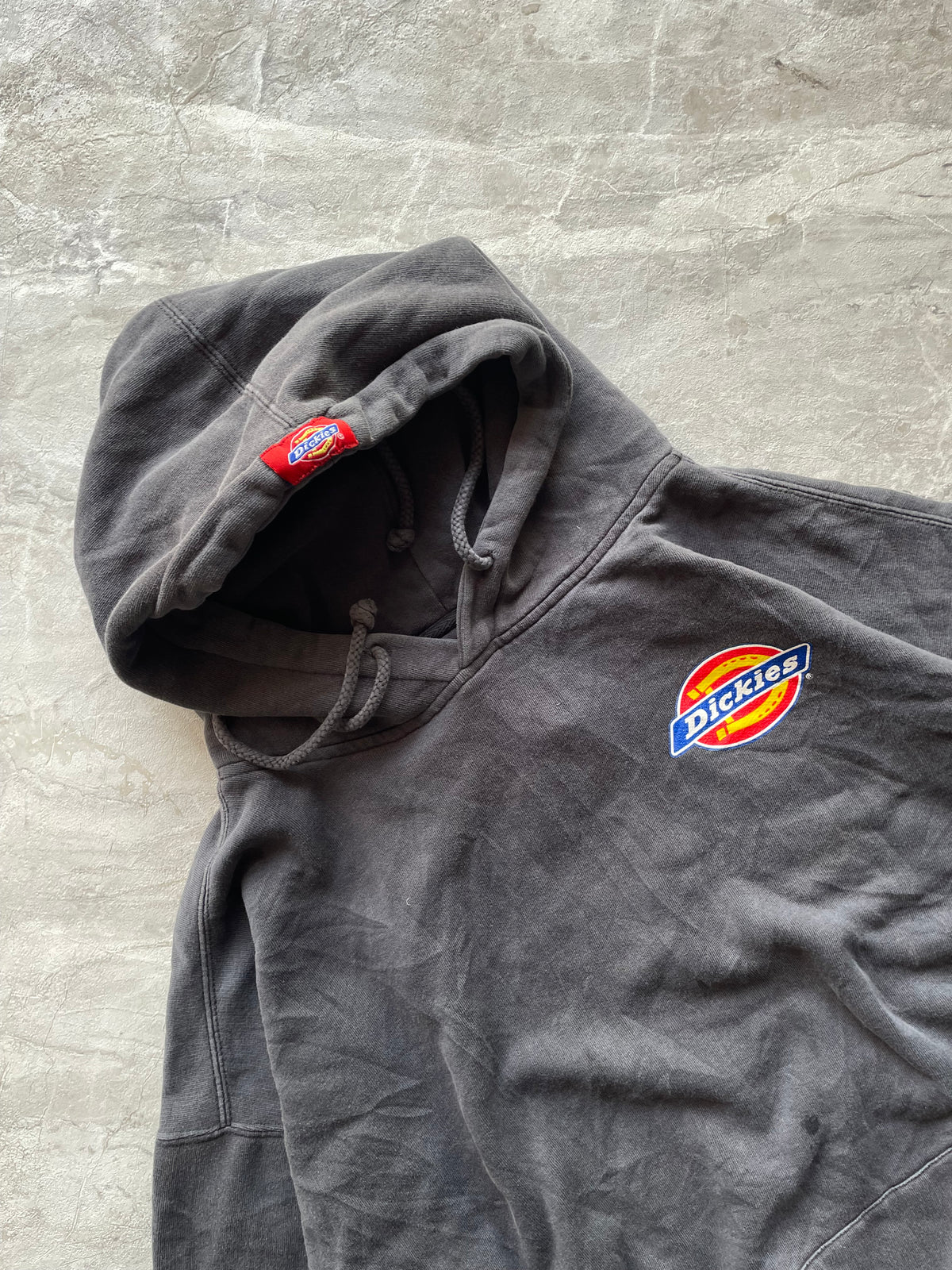 GREY DICKIES MINERAL -WASHED PULLOVER HOODIES-3XL-4XL