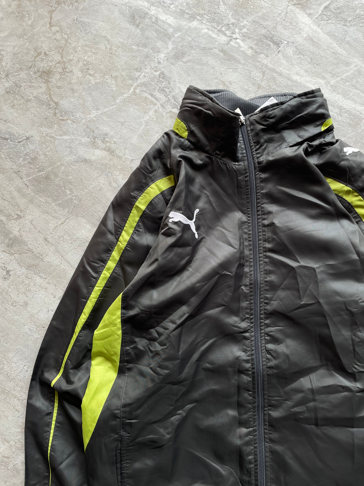 GRAY AND NEON YELLOW PUMA JACKET-M-L