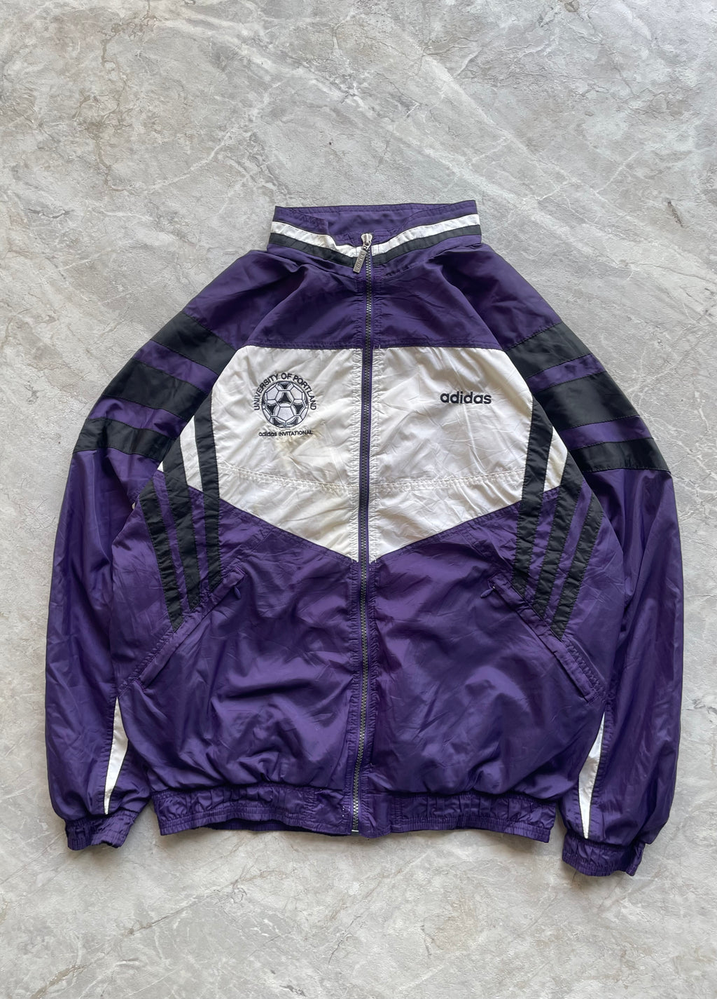 ADIDAS PURPLE AND WHITE JACKET-L