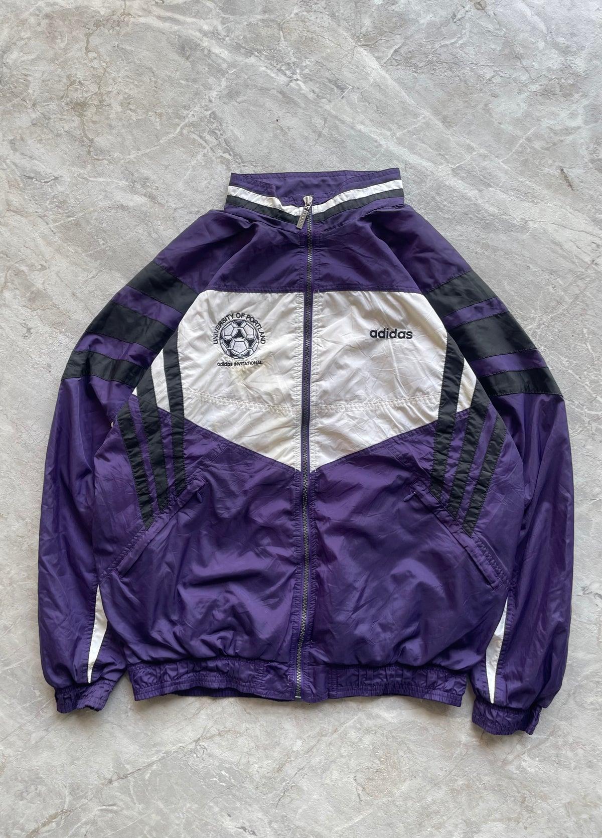 ADIDAS PURPLE AND WHITE JACKET-L
