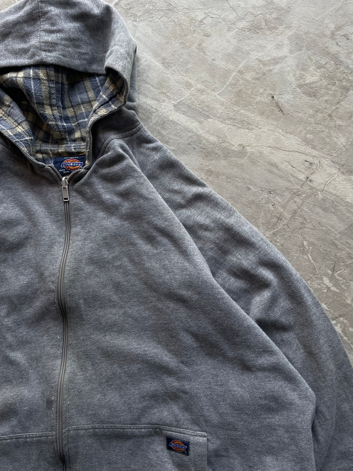 DICKIES GREY FLEECE HOODIE-3XL-4XL