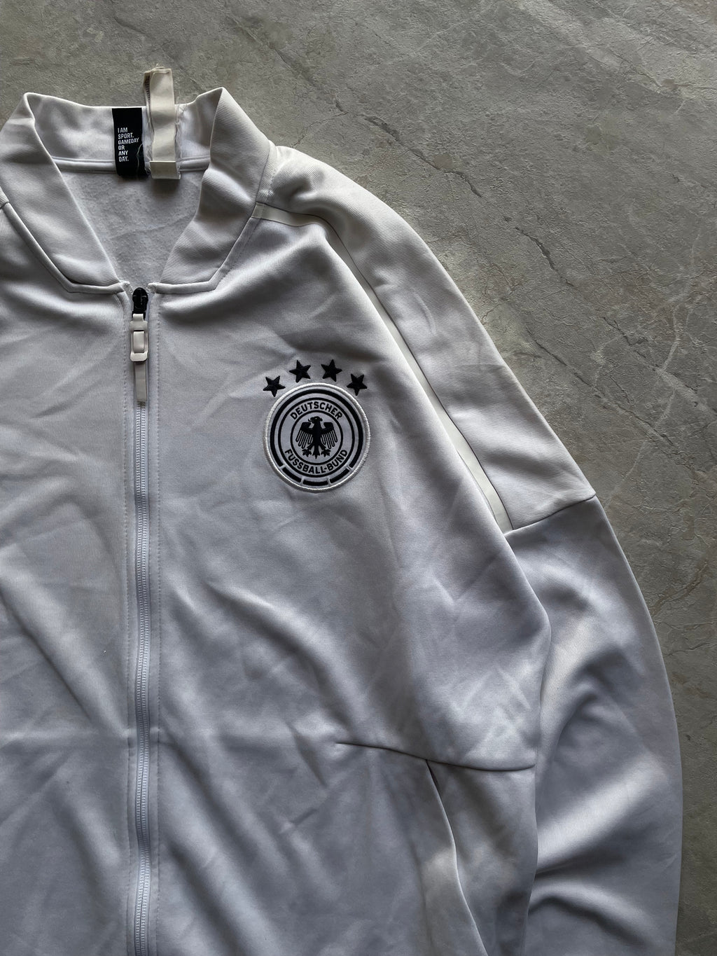 ADIDAS WHITE GERMANY NATIONAL FOOTBALL ANTHEM ZIP-UP JACKET-XL