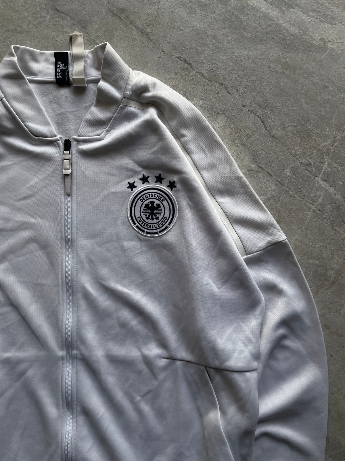 ADIDAS WHITE GERMANY NATIONAL FOOTBALL ANTHEM ZIP-UP JACKET-XL