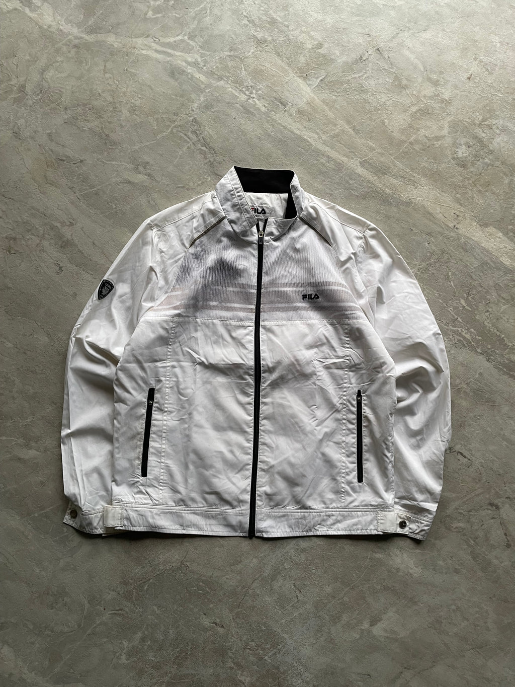 DRAGON THEMED WHITE FILA JACKET-L