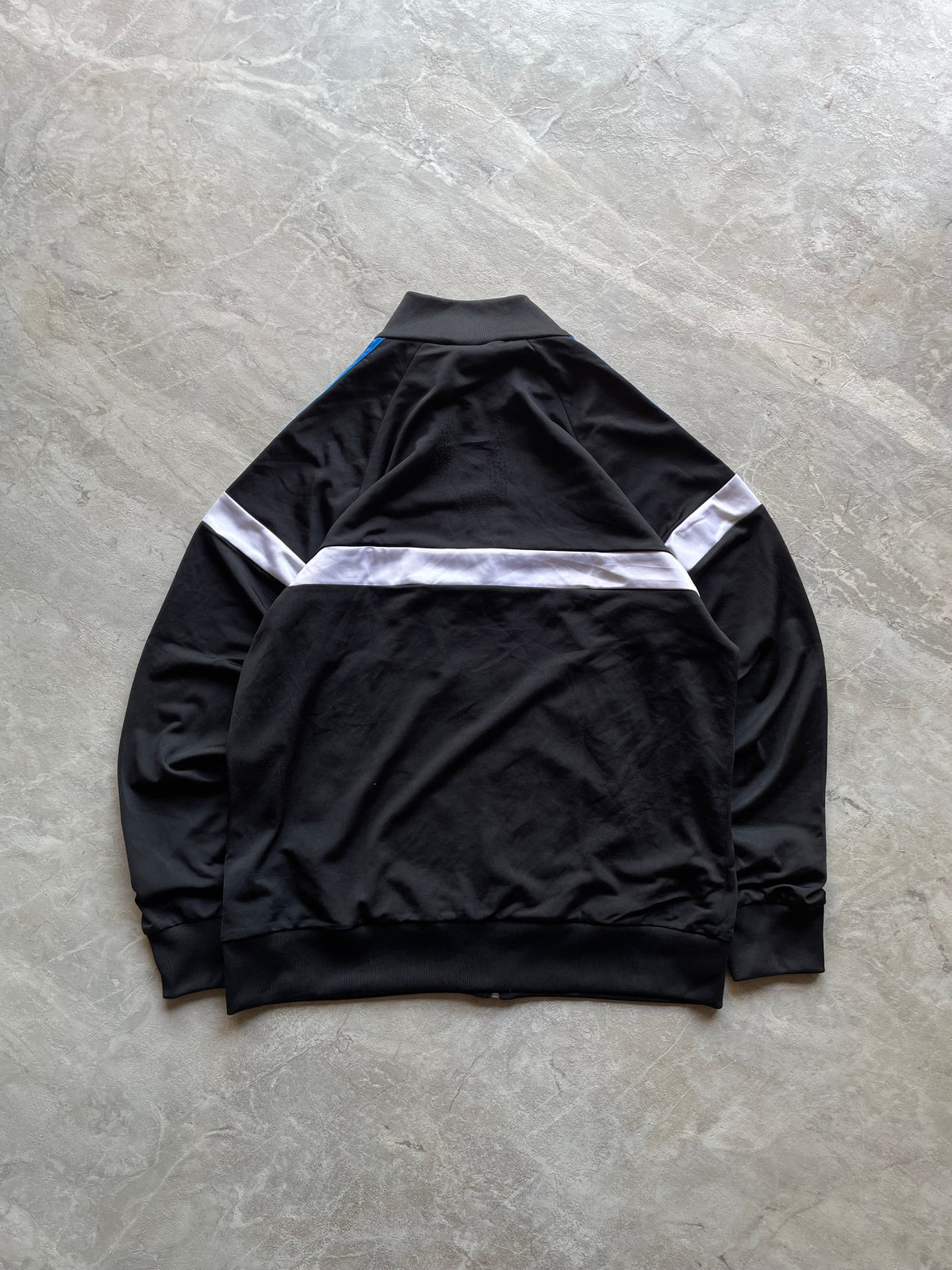 BLACK AND WHITE ADIDAS TRACK JACKET-M