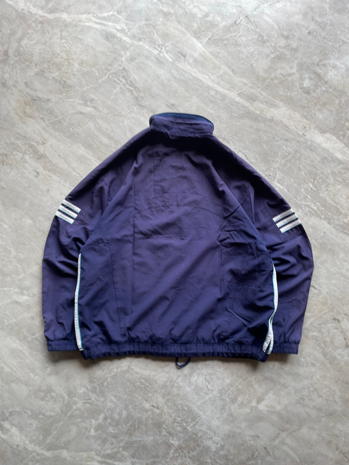 NAVY BLUE ADIDAS FULL-ZIP WINDBREAKER-M-L