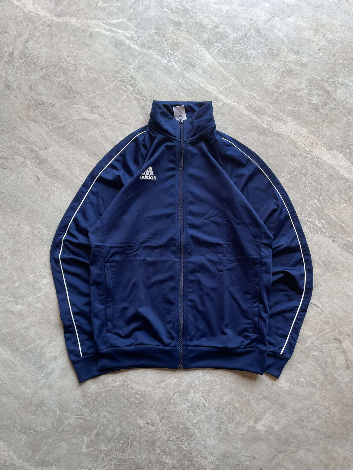 NAVY BLUE ADIDAS TRACK JACKET-M