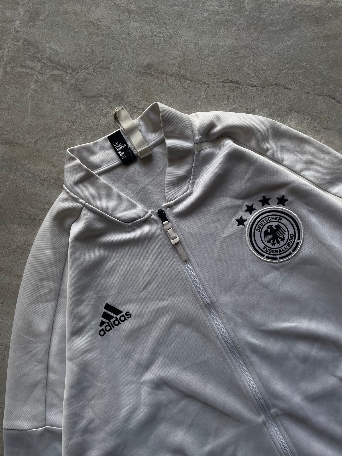 ADIDAS WHITE GERMANY NATIONAL FOOTBALL ANTHEM ZIP-UP JACKET-XL