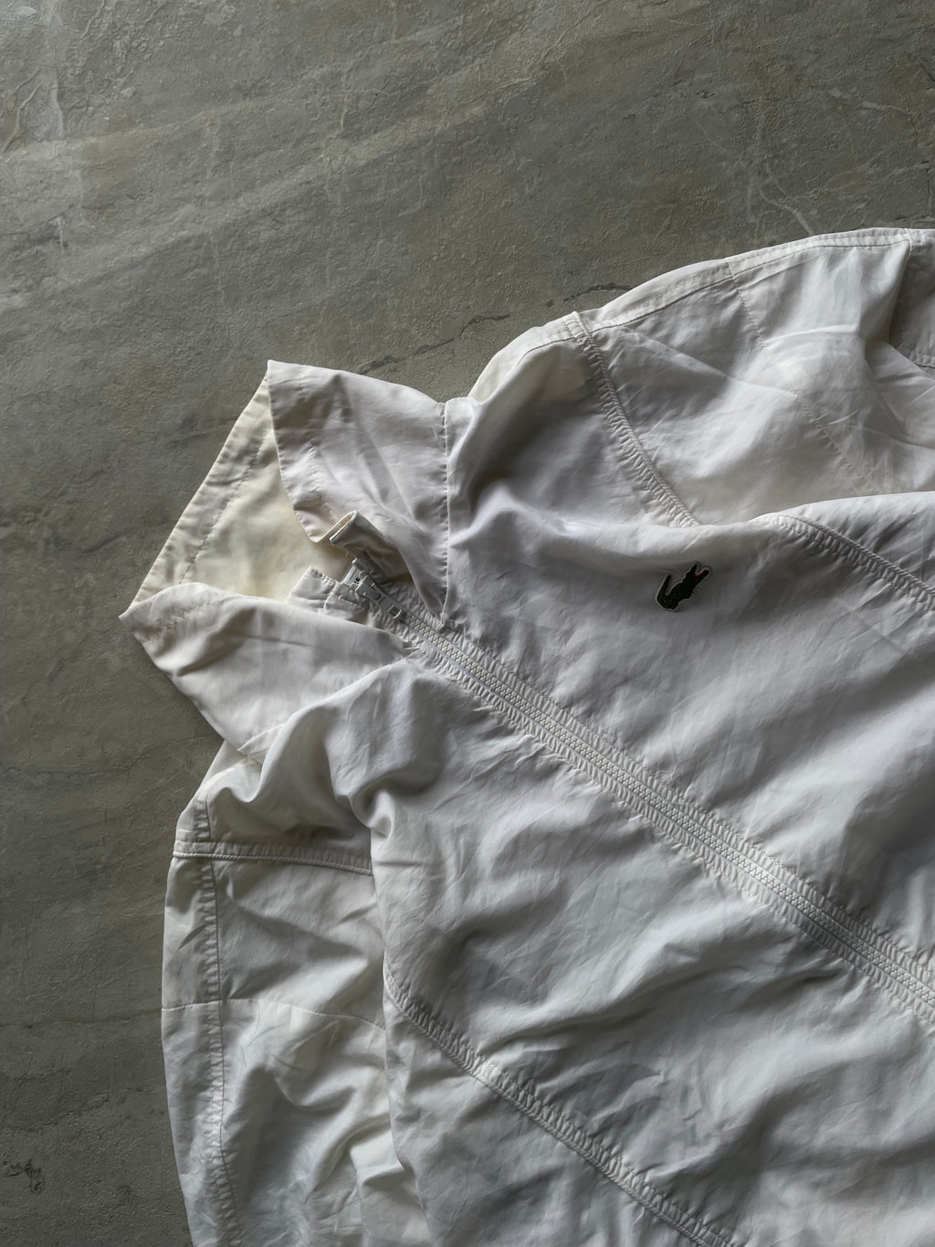 LACOSTE WHITE WINDBREAKER JACKET-L-XL